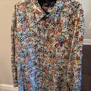 THREE Robert Graham Amazing Abstract Shirts, Slight Spot